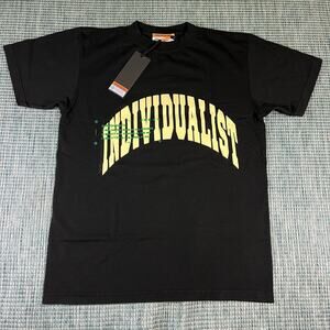 Individualist Arc Spellout Black T Shirt Mens Size M New